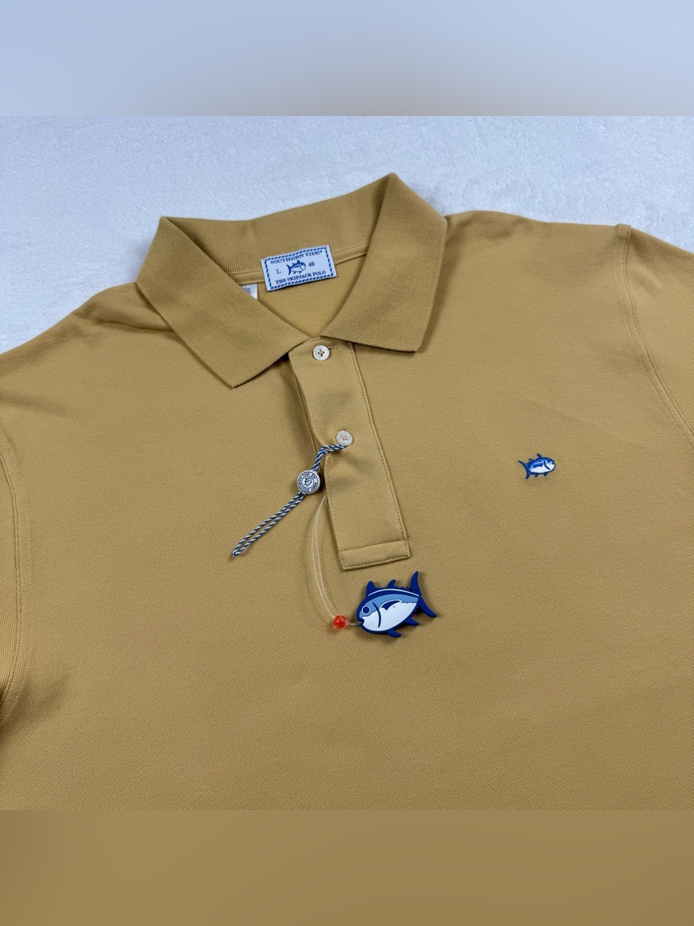 Southern tide the skipjack polo shirt men’s Sz L yellow mizzou golf course logo